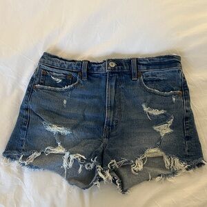 Abercrombie & Fitch Blue Distressed Jean Shorts